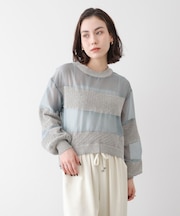 透かし編みオーガンジートップス