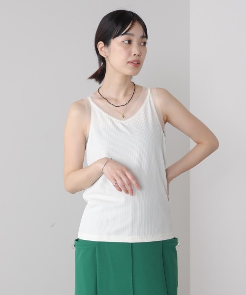 BEARDSLEY チュールタンクトップ チュール切替タンクトップ｜ブージュルードの通販｜&mall（アンド