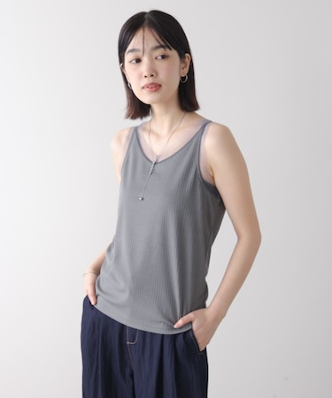 チュール切替タンクトップ
