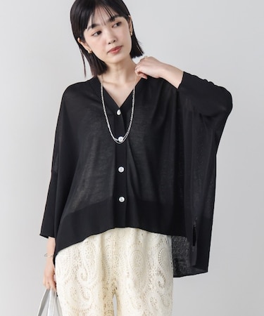 UVサラサラBOXシルエット前後差カーディガン
