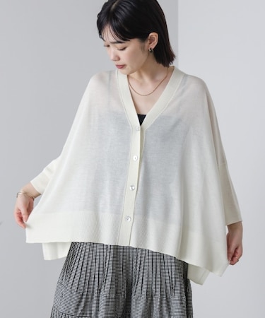 UVサラサラBOXシルエット前後差カーディガン