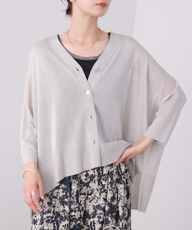 UVサラサラBOXシルエット前後差カーディガン