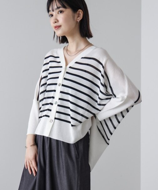 UVサラサラBOXシルエット前後差カーディガン