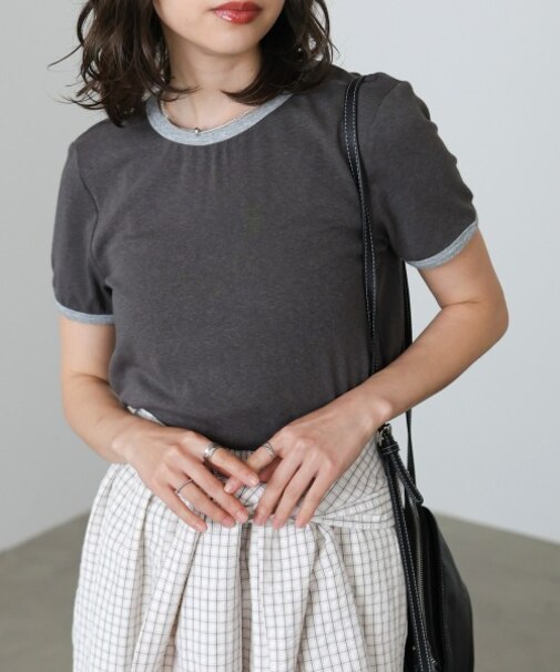 【Bab】配色リンガーTシャツ