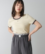 【Bab】配色リンガーＴシャツ