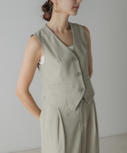 【CIEL'AIR】LINEN LIKE VEST (ﾘﾈﾝﾗｲｸﾍﾞｽﾄ）