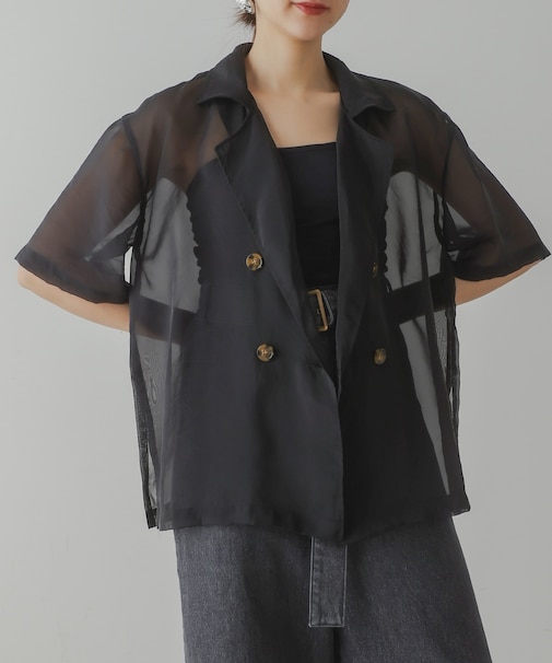 【CIEL'AIR】SHEER HALF JACKET（ｼｱｰﾊｰﾌｼﾞｬｹｯﾄ）