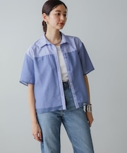 【CIEL'AIR】SHEER DOCKING SHIRT(ｼｱｰﾄﾞｯｷﾝｸﾞｼｬﾂ）