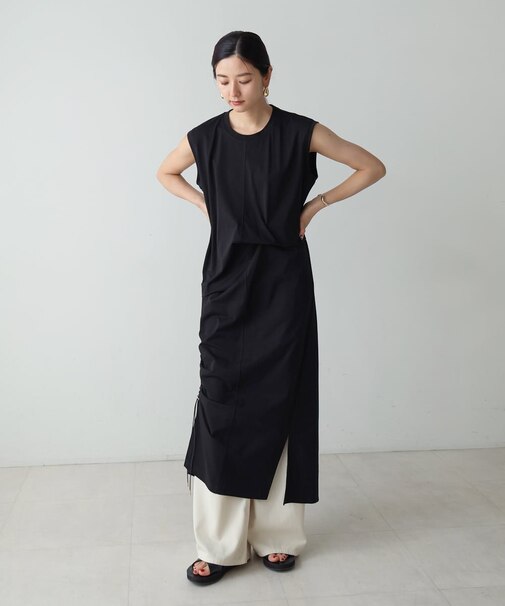 【CIEL'AIR】SLEEVELESS STACKED DRESS(スリーブレススタックドドレス)