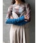 CONTRAST CUFF PRINTED TULLE TOP（ｺﾝﾄﾗｽﾄｶﾌｽﾌﾟﾘﾝﾄﾁｭｰﾙﾄｯﾌﾟｽ）