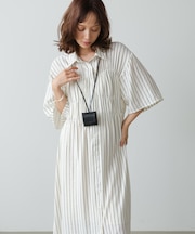 【Bab】【再登場・選べるサイズ展開】ビスチェ風シャツワンピース