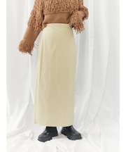 【ウォッシャブル加工】FAUX LEATHER SKIRT(フェイクレザースカート)