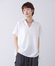 麻調ヘンリーバッグテープブラウス