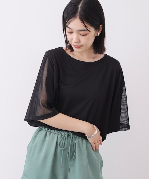 メッシュ切替カットソー