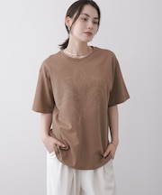 アートフラワーモチーフTシャツ