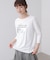 箔ロゴプリント五分袖Tシャツ