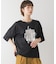 箔エンボス五分袖Tシャツ
