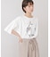 箔エンボス五分袖Tシャツ