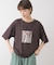 箔エンボス五分袖Tシャツ