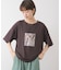 箔エンボス五分袖Tシャツ