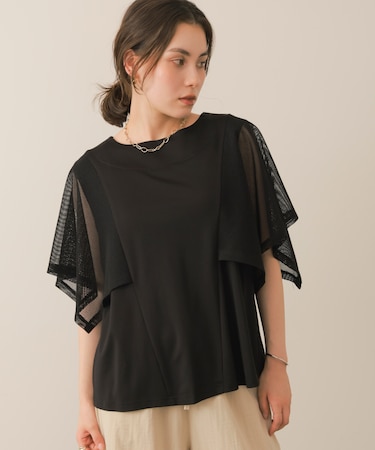 ハンカチメッシュスリーブTシャツ