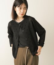 フロッキードットシアーカーディガン