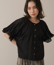 麻調シアーボイルブラウス