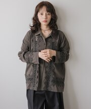 【Bab】レースドッキングルーズシャツ
