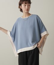 バイカラードルマンブラウス