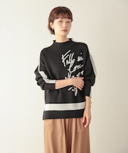 配色ラインロゴＪＱニット