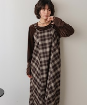 【Bab】オンブレチェックフレアキャミワンピース