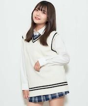 ラインスクールニットベスト