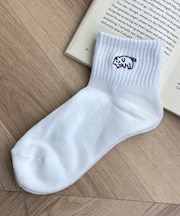 アンクルパイルゆる刺繍ソックス