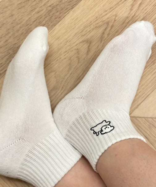 アンクルパイルゆる刺繍ソックス