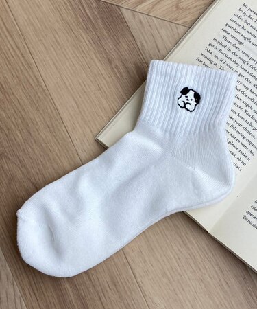 アンクルパイルゆる刺繍ソックス
