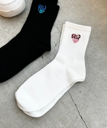 ハートロゴ刺繍ソックス