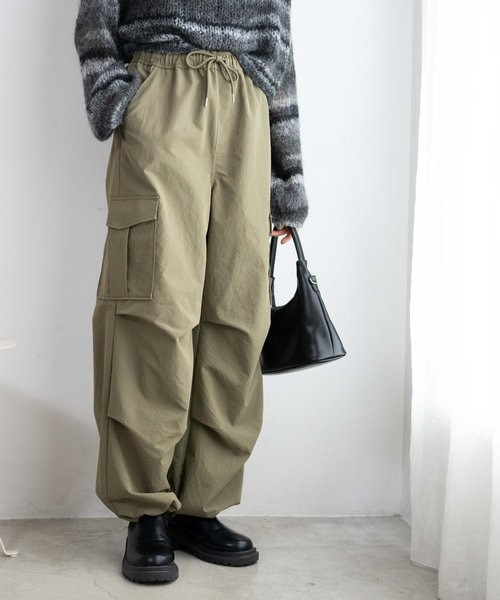 HTS HARROW TOWN STORES イージーパンツ　カーゴパンツ HTS(エイチティーエス) COTTON PLAIN OVERDYE EASY PANTS