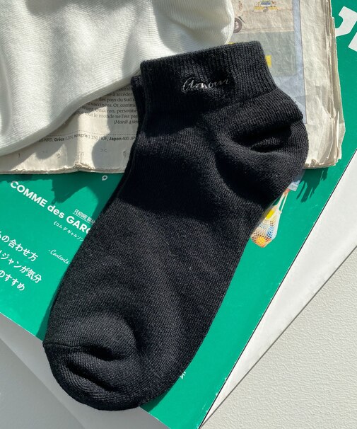 ニュアンスロゴ刺繍ショートソックス