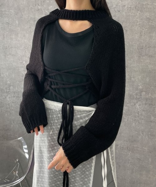 2WAYクロップドニット