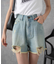 ダメージデニムショートパンツ