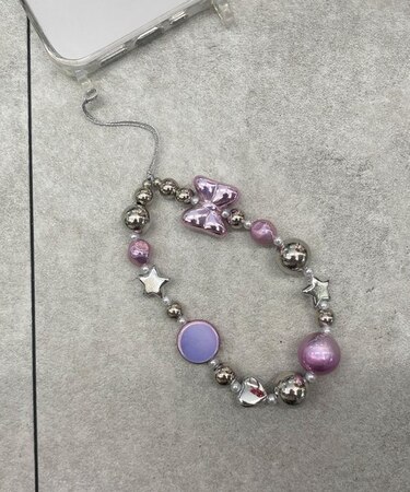 ビーズストラップキーホルダーF