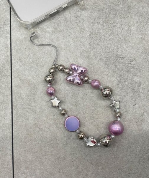 ビーズストラップキーホルダーF