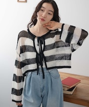 メッシュニットカーデ