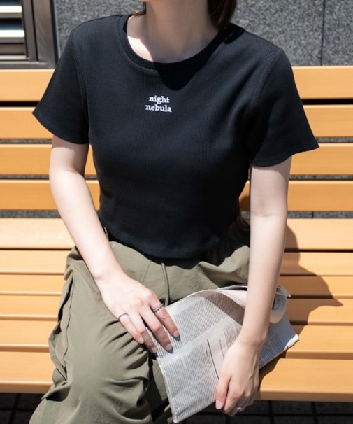 ワンポイントデザインリブT