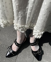 ハトメベルトポインテッドシューズ