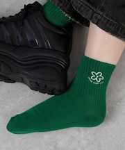 底パイル刺繍デザインソックス(丈14)