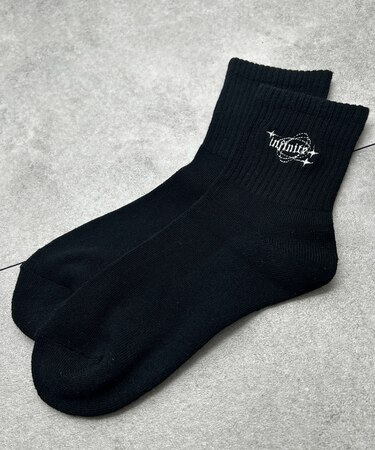 底パイル刺繍デザインソックス(丈14)