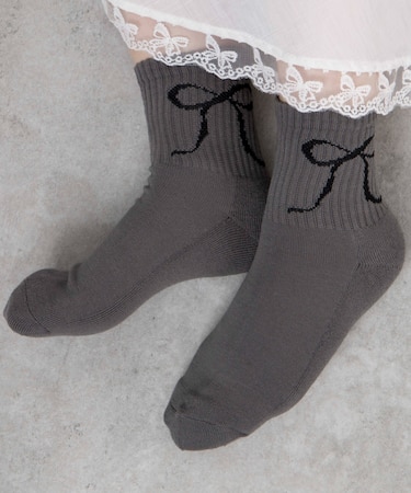 底パイルデザインソックス(丈14)