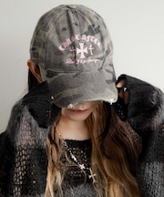クロス刺繍カモフラキャップ