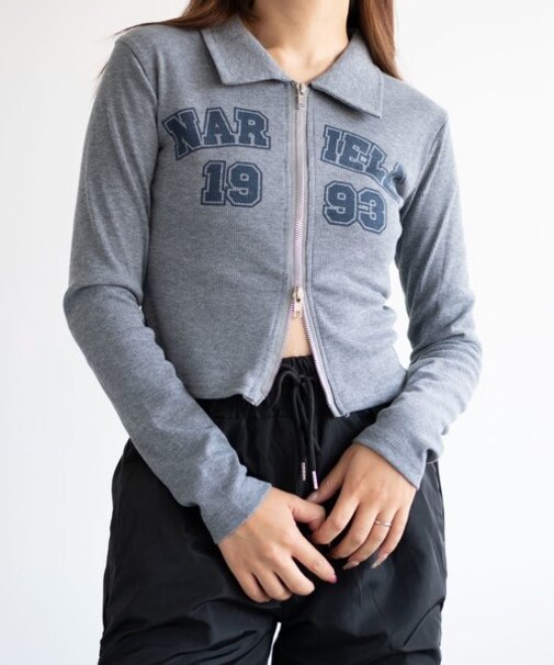 WジップナンバリングロゴロンT